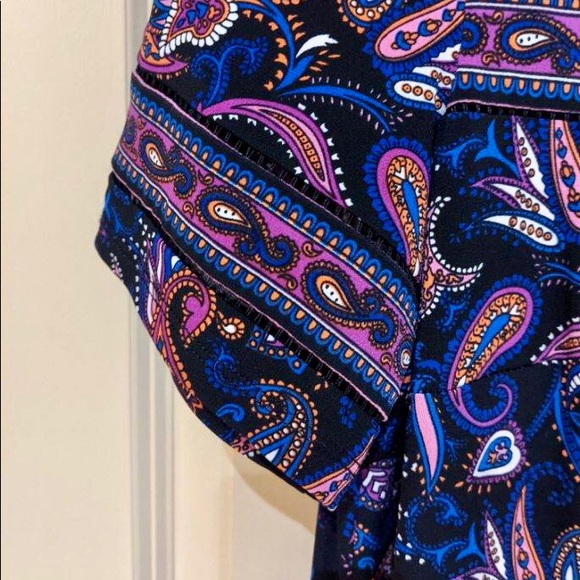 Adrianna Papell Black & Purple Paisley Shift Dress - Picture 11 of 12